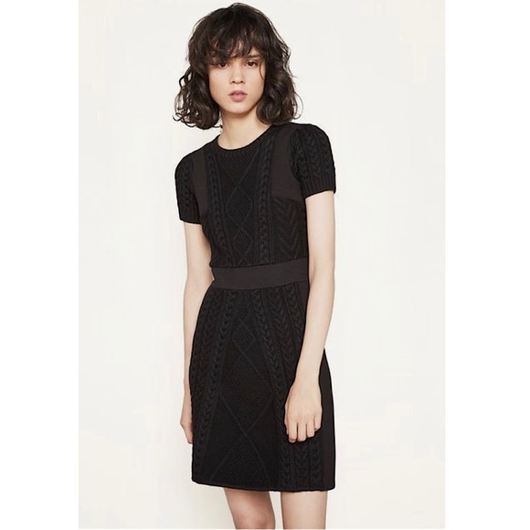 Maje Sweater Cable Knit Dress